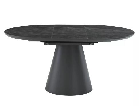 Стол обеденный SIGNAL ANGEL II эффект серого мрамора/черный 120-160/120