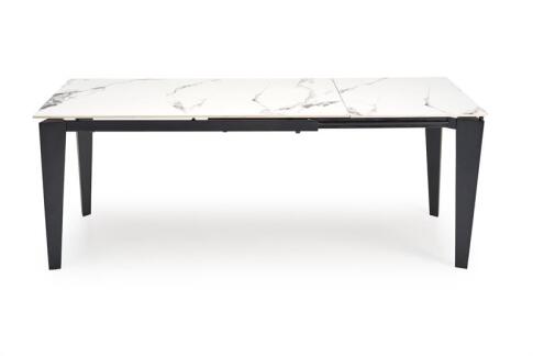 Стол обеденный HALMAR FELIX белый мрамор/черный 141-201/81