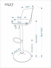 Стул барный HALMAR H127 серый/черный