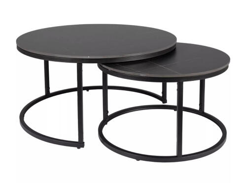 Комплект SIGNAL FERRANTE D (2 стола журнальных) черный мрамор/черный мат