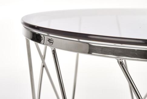 Стол журнальный HALMAR SELENA дымчатый/хром, 55/55
