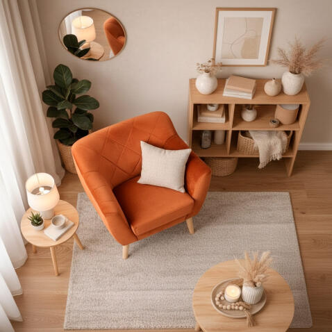 Кресло SIGNAL KARO 1 Velvet Bluvel 4215 корица/бук