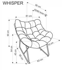 Кресло HALMAR WHISPER черный/натуральный