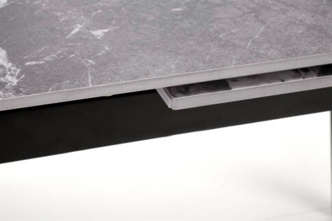 Стол обеденный HALMAR FELIX серый мрамор/черный 141-201/81