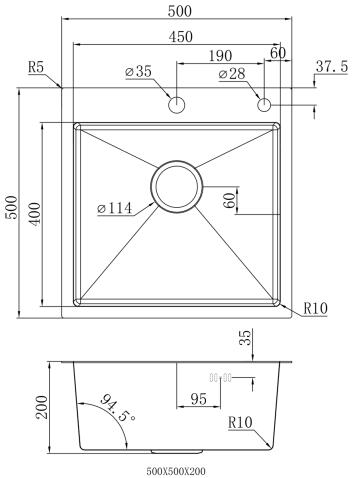 Кухонная мойка из нержавейки BLANTEK FS-5050H Honeycomb ECO