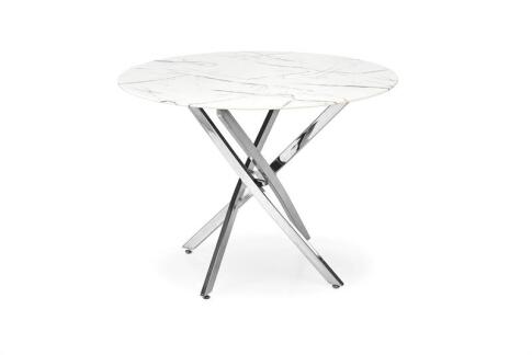 Стол обеденный HALMAR RAYMOND 3 белый/серебряный 100