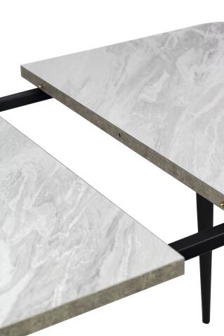 Стол ВВР Раздвижной пластиковый Лавант/бетон светлый/черный конус 110-150/70