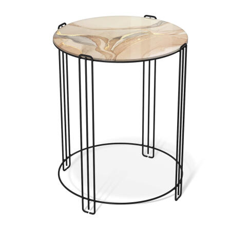 Стол журнальный Sheffilton SHT-CT53 дымчатый топаз/черный муар