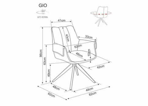 Стул SIGNAL GIO t.251 светло-бежевый/черный, поворотный