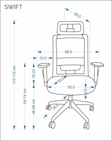 Кресло компьютерное HALMAR SWIFT черный/черный