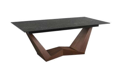 Стол обеденный SIGNAL BONUCCI Ceramic Nero Greco черный/черный мат 200-250/98