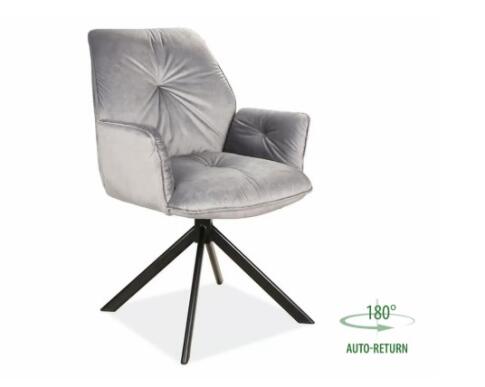 Стул SIGNAL BOOGIE II Velvet Bluvel 14 серый/черный мат