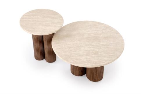 Стол журнальный HALMAR DOROTEA S травертин/орех