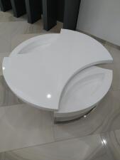 Стол журнальный HALMAR AUREA белый/хром, 115/80/38