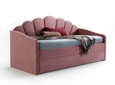 Кровать SIGNAL BELLA Velvet Bluvel 52 античный розовый 90/200