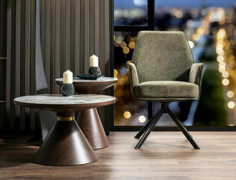 Стул SIGNAL HUGO Brego 77 оливковый/черный, поворотный