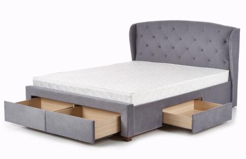 Кровать HALMAR SABRINA серый/орех, 160/200