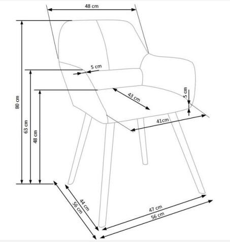 Стул HALMAR K283 серый/натуральный