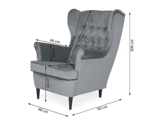 Кресло SIGNAL HARRY Velvet Bluvel 86 темно-синий/венге