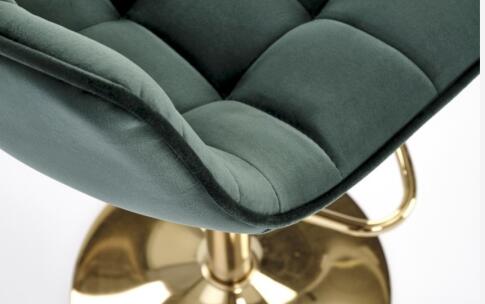 Стул барный HALMAR H120 темно-зеленый/золотой