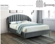 Кровать SIGNAL CALABRIA Velvet Bluvel 14 серый 160/200