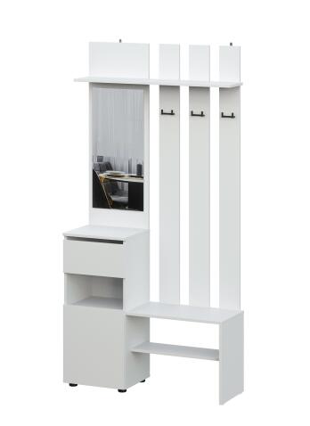 Вешалка NN Мебель (МС Денвер К) Белый, с зеркалом SAFE