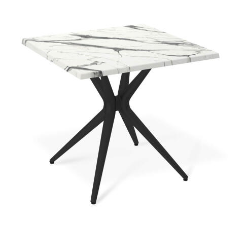 Стол Sheffilton SHT-TU30/TT46 80/80 черный/белый мрамор