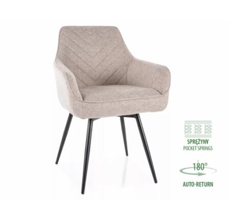 Стул SIGNAL SERVIO Brego 31 светло-бежевый/черный, поворотный