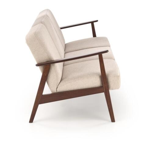 Диван HALMAR MILANO 3S tap. Castel 15 бежевый/орех