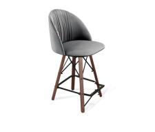 Стул полубарный Sheffilton SHT-ST35-1/S80-1 угольно-серый/темный орех/черный