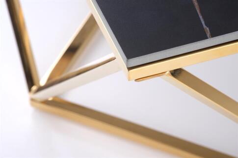 Стол журнальный HALMAR FELICIA черный мрамор/золотой