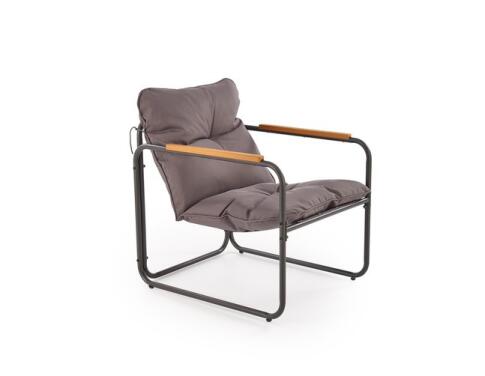 Комплект HALMAR HUDSON (диван + 2 кресла + стол журнальный) серый/коричневый