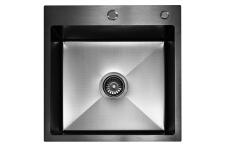 Кухонная мойка из нержавейки BLANTEK FS-5050HN Honeycomb Nano black ECO