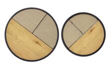 Комплект HALMAR GARMINA (2 стола журнальных) дуб золотой/черный