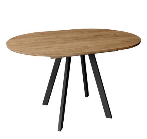 Стол ВВР Элип Дуб крафт золотой/черный профиль, ЛДСП