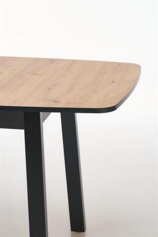 Стол обеденный HALMAR BARRIL дуб артизан/черный 130-170/80