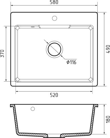 Кухонная мойка GRANFEST URBAN UR-658 черный