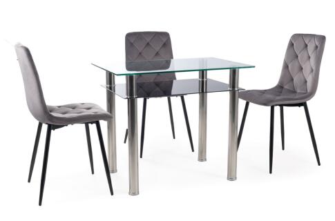 Стул SIGNAL JERRY Velvet Bluvel 14 серый/черный