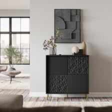 Комод HALMAR BULLET KM-2 черный/золотой