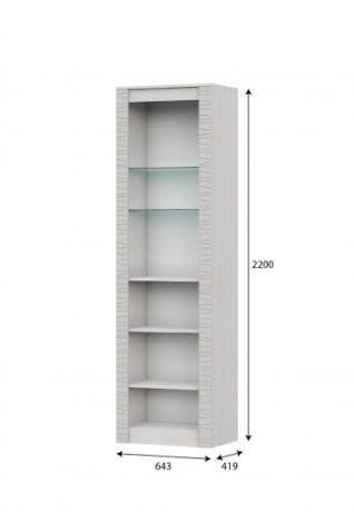 Пенал SV-МЕБЕЛЬ (МС Гамма 20 К) Серия №4 Ясень анкор  светлый / Сандал светлый, со стеклом