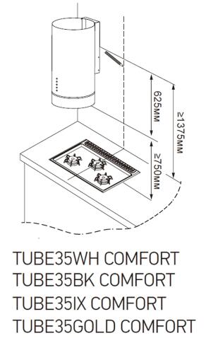 Вытяжка кухонная MEFERI TUBE35GOLD COMFORT