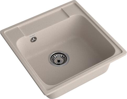 Кухонная мойка GRANFEST QUARZ Z-48 песочный + сифон