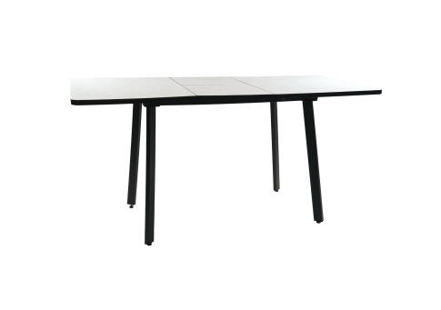 Стол ВВР Миллер мрамор марквина белый/черный №3, Пластик 120-160/80