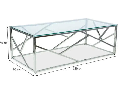 Стол журнальный SIGNAL ESCADA A прозрачный/хром, 120/60/40