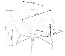 Кресло HALMAR BELTON желтый/черный Кресло HALMAR BELTON желтый/черный