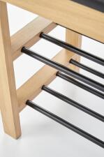 Полка для обуви HALMAR ST-11 черный/дуб натуральный, 81/31/48