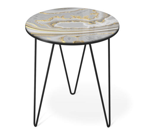 Стол журнальный Sheffilton SHT-CT27 золотистый пепел/черный муар