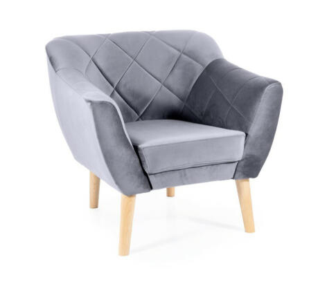 Кресло SIGNAL KARO 1 Velvet Bluvel 14 серый/бук Кресло SIGNAL KARO 1 Velvet Bluvel 14 серый/бук