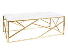 Стол журнальный SIGNAL ESCADA A II эффект белого мрамора/золотой, 120/60