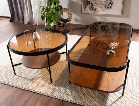 Стол журнальный SIGNAL PRIMA B орех/черный мат 74